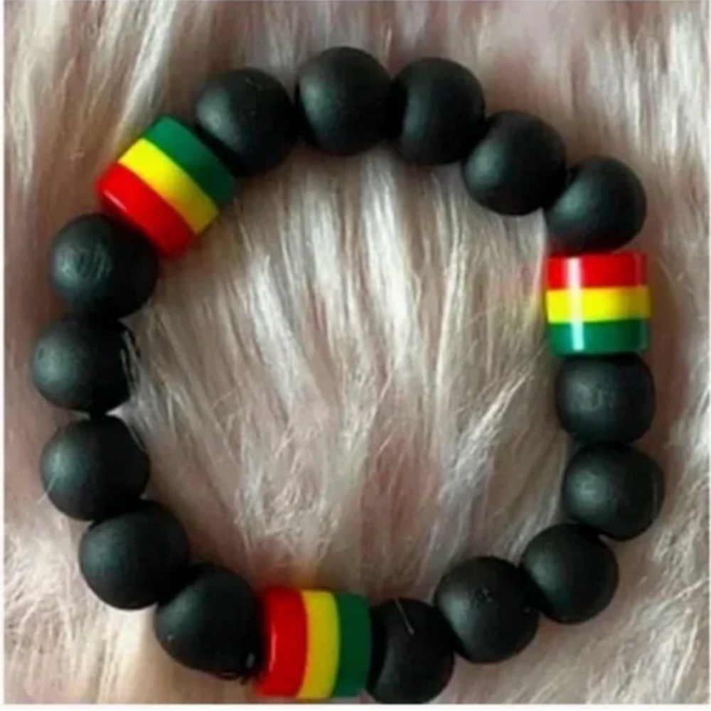Rasta Bead Bracelet - Black (Unisex)